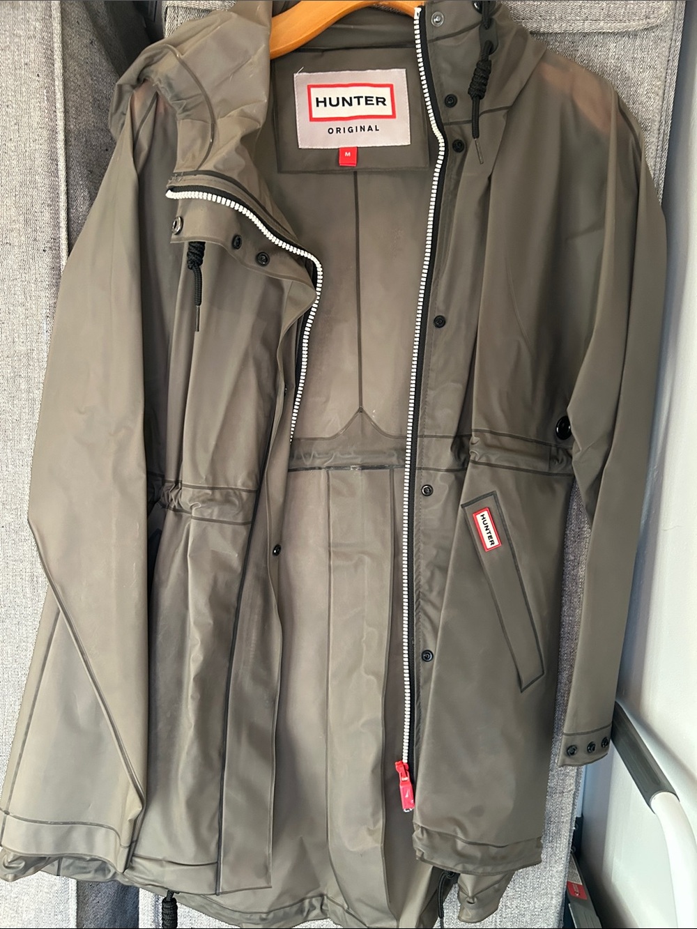 Hunter Women's 
 Olive Raincoat with Hood